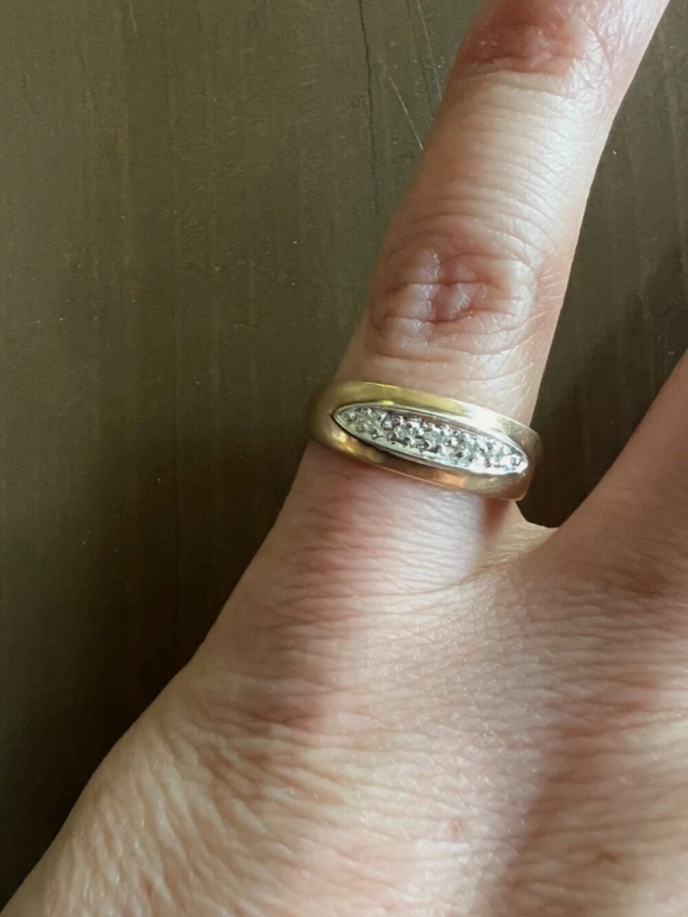 Vintage 14K SKAL Gold Diamond Ring Mid Century Estate Jewelry 1940s 1950s NYC